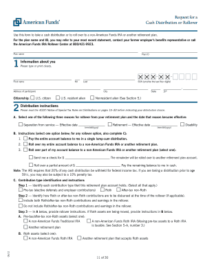 Request for Cash Distribution or Rollover