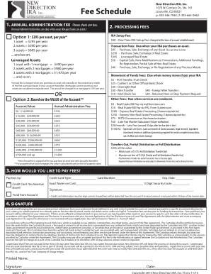 New Direction IRA Fee Schedule