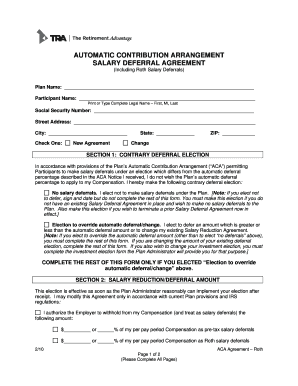 Salary Deferral Agreement