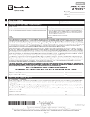 TD Ameritrade Limited Power of Attorney - Strategic Money Report