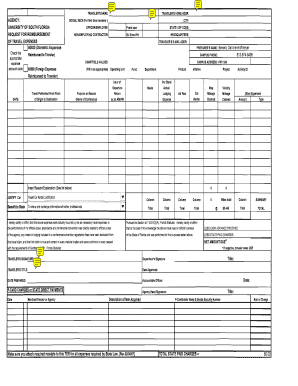 University of South Florida Travel Expense Reimbursement Form