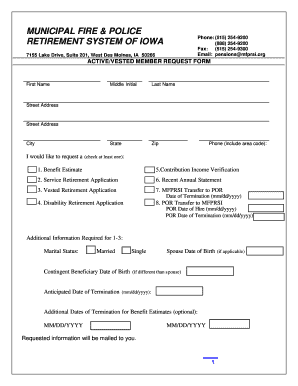 Active/Vested Member Request Form