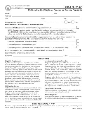Iowa W-4P Withholding Certificate