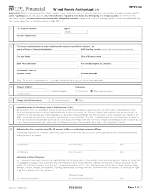 Wired Funds Authorization Form
