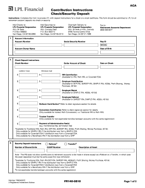 ACA Contribution Instructions Form