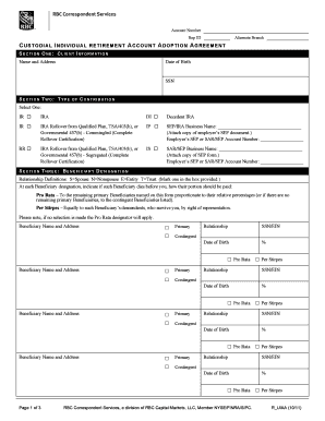 Custodial Individual Retirement Account Adoption Agreement