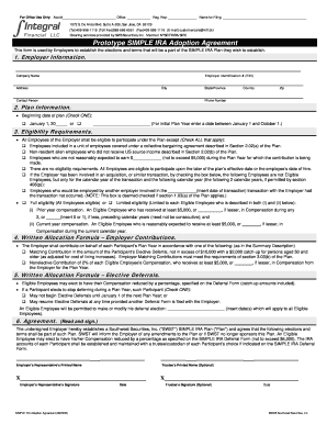 Simple IRA Adoption Agreement