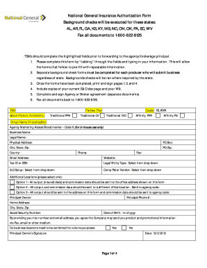 National General Insurance Authorization Form