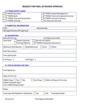 Ad Review Approval Form