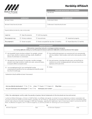 Mortgage Assistance Hardship Affidavit