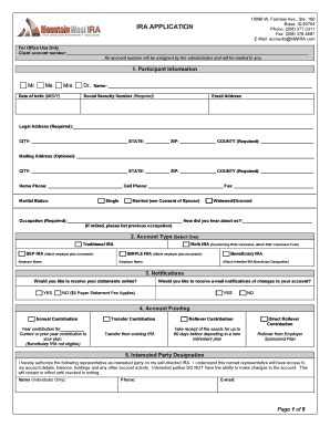 IRA Application Form