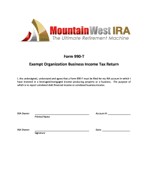 Form 990-T Exempt Organization Business Income Tax Return