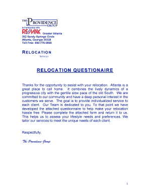 Relocation Questionnaire