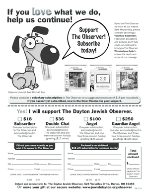 The Observer Subscription Form