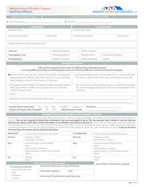 Making Home Affordable Hardship Affidavit
