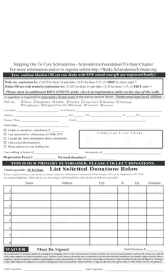 Stepping Out To Cure Scleroderma Registration Form