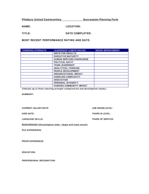 Pillsbury United Communities Succession Planning Form NAME ... - minnesotanonprofits