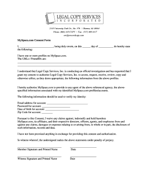 MySpace Consent Form