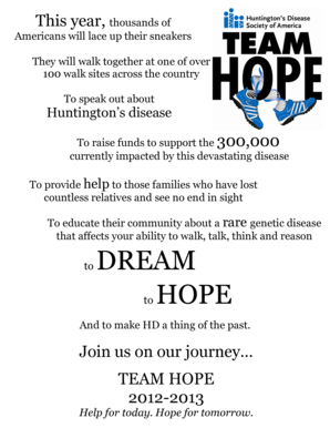 Team Hope Walk Sponsorship Commitment Form