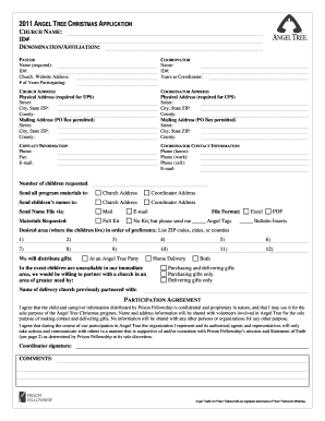 Angel Tree Christmas Application