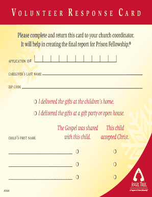Volunteer Response Card