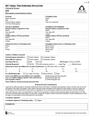 2011 Angel Tree Christmas Application