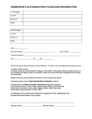 Borrower Authorization to Release Information