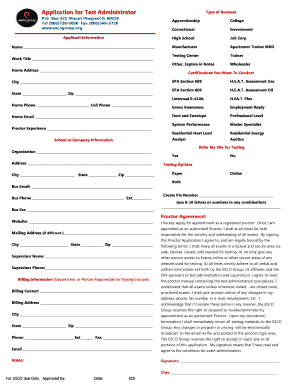 Test Administrator Application Form