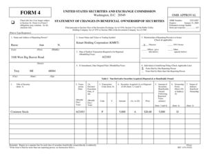 SEC Form 4 Statement of Changes in Beneficial Ownership