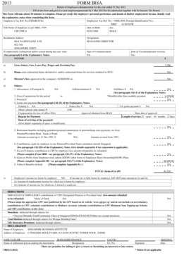 Singapore IR8A Form 2013