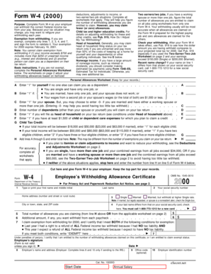 Form W-4 (2000) Employee’s Withholding Allowance Certificate