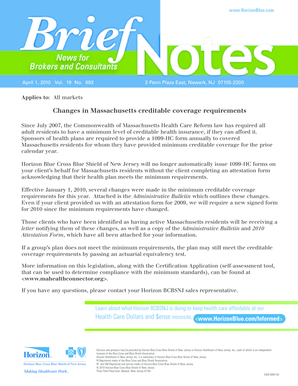 Massachusetts Minimum Creditable Coverage Attestation Form