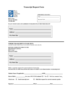 Transcript Request Form
