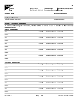 Principal Life Beneficiary Designation Form