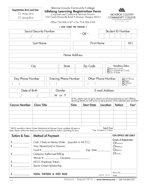 Monroe County Community College Registration Form