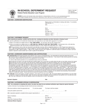 In-School Deferment Request Form