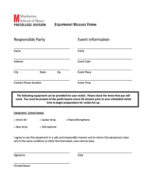 Equipment Release Form