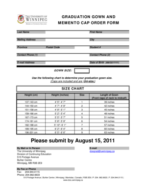 Gown Order Form Graduands.xls2011 - The University of Winnipeg - uwinnipeg
