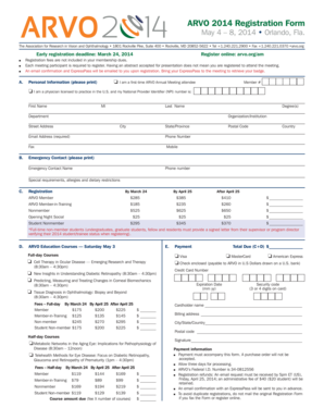 ARVO 2014 Registration Form