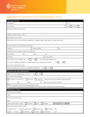 Undergraduate Course Application Form