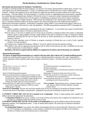Florida Residency Classification for Tuition Purposes