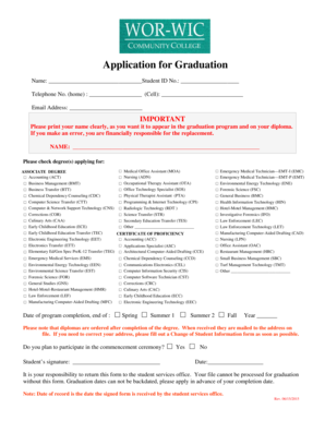 Application for Graduation