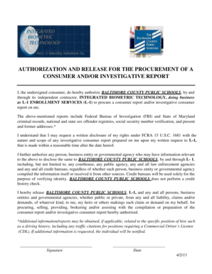 Authorization and Release for Background Check