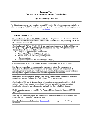 IRS Form 990 Filing Tips
