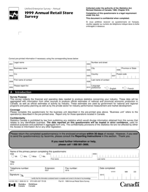 1999 Annual Retail Store Survey