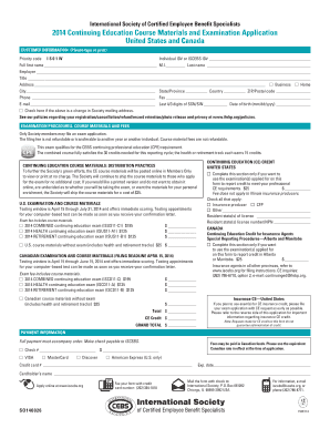 2014 Continuing Education Course Materials and Examination Application
