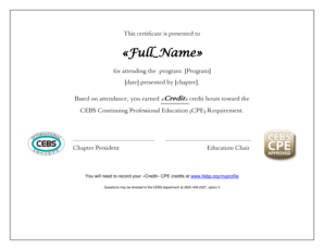 CEBS Continuing Professional Education Certificate