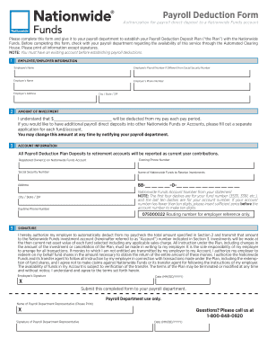 Payroll Deduction Authorization Form