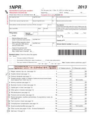 Wisconsin 1NPR Tax Form