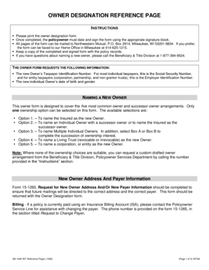 Owner Designation Form